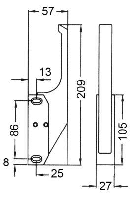 Magnetlukkeanordning L 105mm R27 BA 86mm kan ikke lukkes Køleenheder