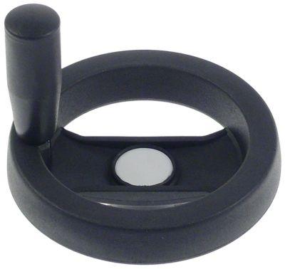 Håndhjul L1 22mm L2 50mm Gevind M6 LA 8mm ø 130mm D1 ø 32mm Boring ø 14mm med foldehåndtag