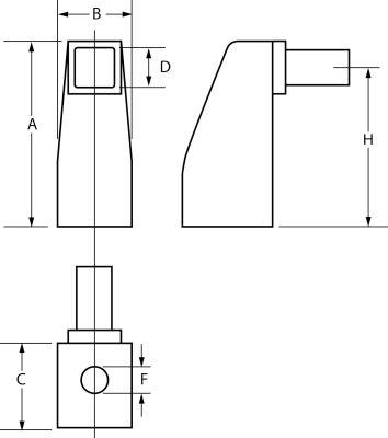 Konsol Rør ø 20x20mm til grebstang