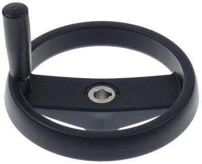 Håndhjul ø 200mm D1 ø 50mm Boring ø 16mm med foldehåndtag Greblængde 79mm