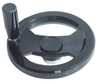 Håndhjul L1 22mm L2 45mm Gevind M6 LA 6mm ø 150mm D1 ø 32mm Boring ø 15mm Boringsdybde 20mm