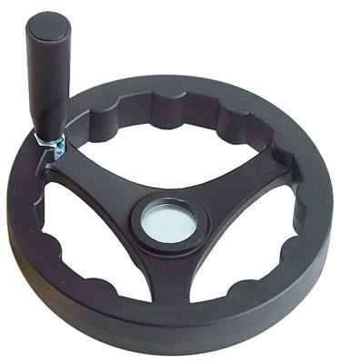 Håndhjul L1 40mm L2 70mm Gevind M6 LA 6mm ø 200mm D1 ø 40mm Boring ø 20mm Boringsdybde 26mm