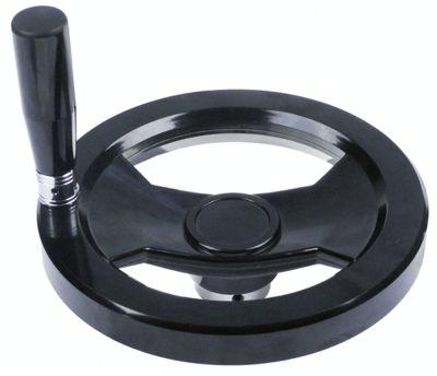 Håndhjul L1 40mm L2 60mm Gevind M6 LA 9mm ø 200mm D1 ø 40mm Boring ø 18mm Boringsdybde 23mm