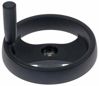 Håndhjul L1 29mm L2 55mm Gevind  - Plastik ø 200mm D1 ø 48mm Boring ø 16mm Boringsdybde 34mm