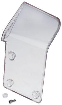 Håndbeskyttelse Plexiglas H 250mm B 150mm Hul ø 7mm BA 93mm til slæder Tykkelse 4mm