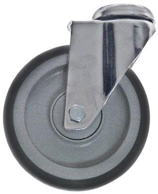 Styrerulle Bolthul H 132mm Hul ø 12mm ø 100mm Hjulbredde 30mm Hus Stålplade forkromet