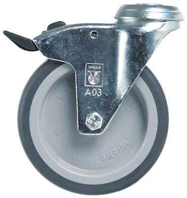 Styrerulle Bolthul ø 10 mm med låseanordning ø 125mm Hus Stålplade galvaniseret