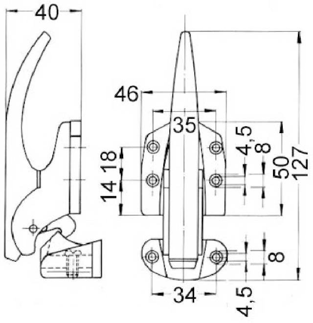 Lukkeanordning kan ikke lukkes Anslag venstre/højre Serie 6770