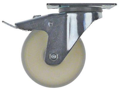 Styrerulle Pladefastgørelse 105x85 mm LA 79mm H 125mm med låseanordning ø 100mm Hjulbredde 32mm
