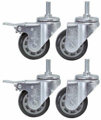 Styrerullesæt med gevindbolt H 100mm 2x med komplet låseanordning -20 til +60°C ø 75mm