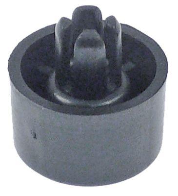 Apparatfod Plastik ø 20mm Indbygningsmål 19mm H 12mm Indbygning ø 8mm Samlet højde 19mm