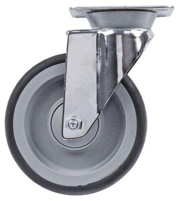 Styrerulle Pladefastgørelse LA 70x50mm H 162mm ø 125mm Hjulbredde 30mm Hus Stålplade forkromet
