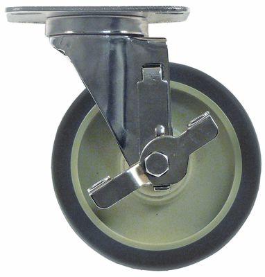 Styrerulle Pladefastgørelse LA 70x85mm H 158mm med låseanordning ø 127mm Hjulbredde 32mm