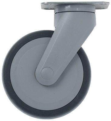 Styrerulle Pladefastgørelse LA 75x50mm H 161mm ø 125mm Hjulbredde 32mm Hus Plastik