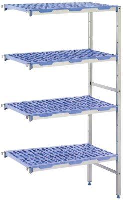 Tilbygningsreol med polypropylenbund H 1750mm D 400mm L 649mm Niveauer 3 Rumstørrelse 608mm