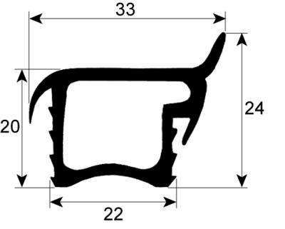 Stikvognpakning Profil 4060 B 675mm L 165mm 3 sider (lang side åben) VPE 1 Udendige stikmål