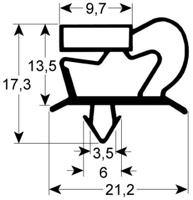 Pakninger til køl Profil 9048 B 502mm L 1502mm Stikmål