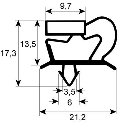 Pakninger til køl Profil 9048 B 160mm L 395mm Stikmål