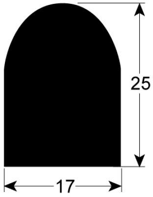 Stikvognpakning Profil 4020 L 750mm Silikoneskum VPE 1