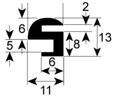 Rudepakning Profil 1873 B  -mm L 1850mm IP  - VPE 1 passer til  - Omfang  -mm