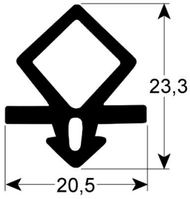 gasket for walk-in fridges profile 9935Qty supplied by meter black