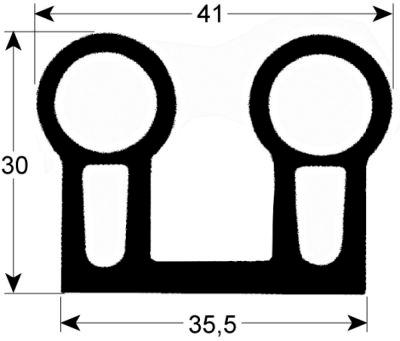 Kølerumspakning Profil 9986 VPE 10m sort