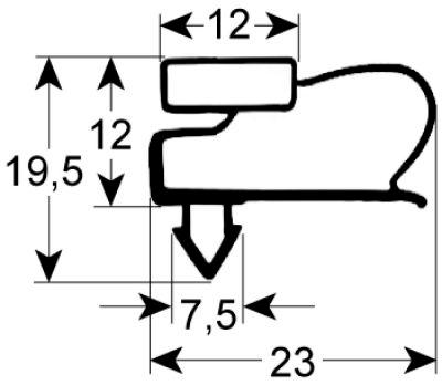 Pakninger til køl Profil 9051 B 570mm L 1580mm Stikmål til enhed F/K400