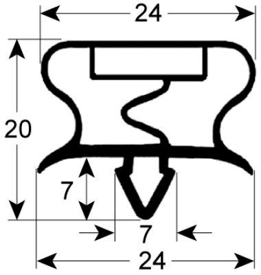 Pakninger til køl Profil 9195 B 625mm L 1380mm Stikmål