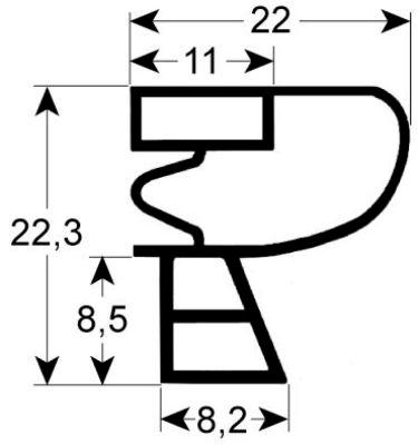 Pakninger til køl Profil 9950 B 670mm L 1490mm Stikmål