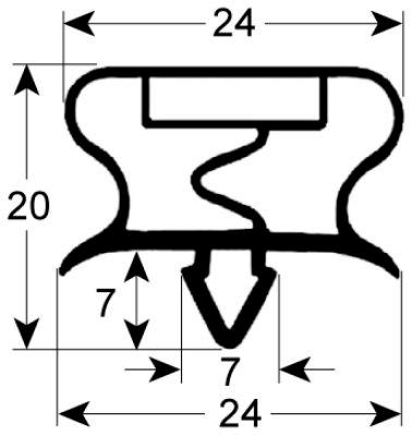 Pakninger til køl Profil 9195 B 530mm L 1530mm Stikmål