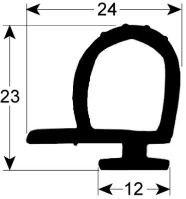 Kølerumspakning Profil 9980 VPE 25m sort