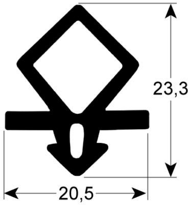 Kølerumspakning Profil 9935 VPE 25m sort