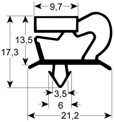 Pakninger til køl Profil 9048 B 396mm L 570mm Stikmål