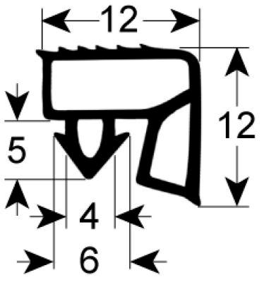 Kølerumspakning Profil 9957 VPE 25m PVC sort