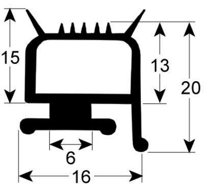 Kølerumspakning Profil 9973 VPE 6m hvid