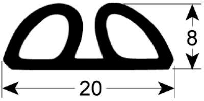 Kølerumspakning Profil 9901 VPE 8m hvid