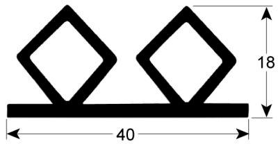Kølerumspakning Profil 9904 VPE 6m sort