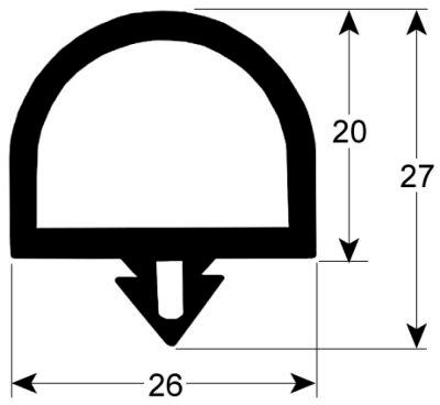 Kølerumspakning Profil 9991 VPE 6m sort