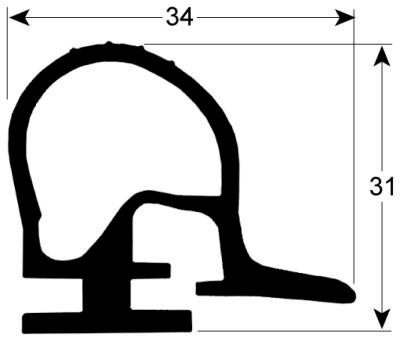 Kølerumspakning Profil 9982 VPE 6m sort