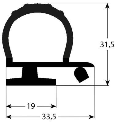 Kølerumspakning Profil 9979 VPE 17m sort