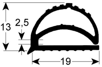 Kølerumspakning Profil 9158 B  -mm L 2500mm