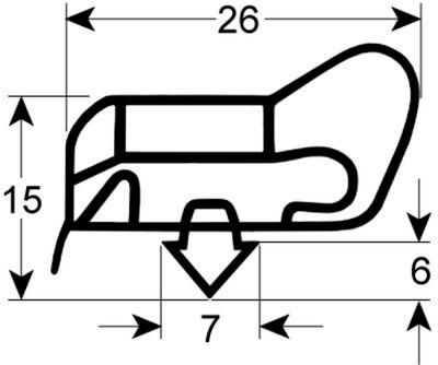 Pakninger til køl Profil 9190 B 530mm L 1640mm Stikmål