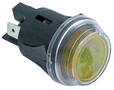 momentary push switch mounting ø 25mm yellow1NO/indicator light 250V 16A cover
