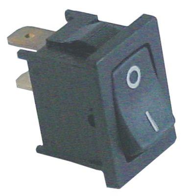 rocker switch mounting measurements 19x13mm black1NO 250V 10A 0-I connection male faston 4.8mm