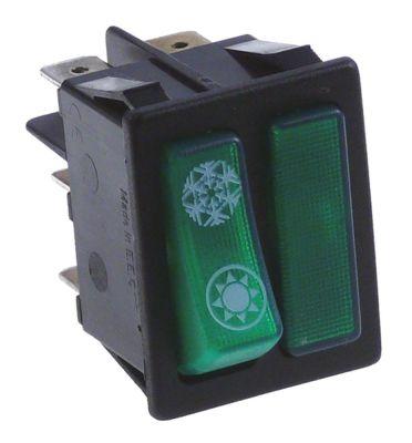 rocker switch mounting measurements 30x22mmgreen/green 1CO/indicator light 230V 16A