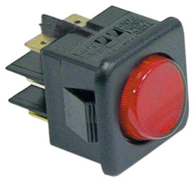 momentary rocker switchmounting measurements 27.8x25mm red 2CO 250V 16A
