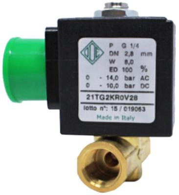 Solenoid valve 230V DN 2,8mm connection 1/8 2-ways