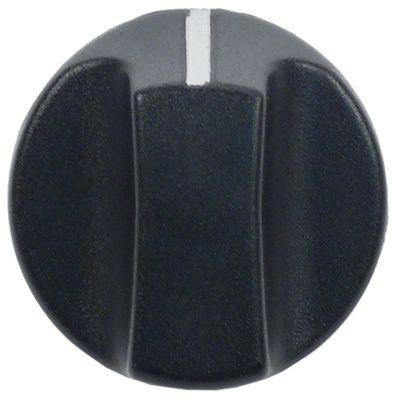 Knap Kontakt nulmærke ø 40mm Akse ø 6x4,6mm Udglatning nede passer til ROLLER GRILL sort