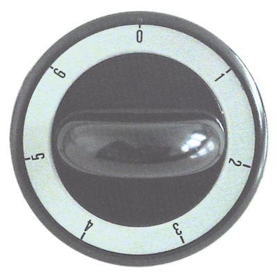 Knap Kontakt 7-takt  -°C ø 62mm Akse ø 6x4,6mm Udglatning oppe sort