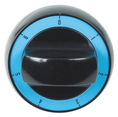 Knap Kontakt 7-takt  -°C ø 72mm Akse ø 6x4,6mm Udglatning oppe sort